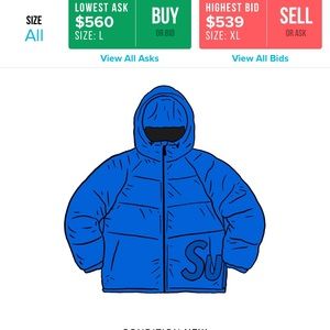 blue supreme hooded jacket